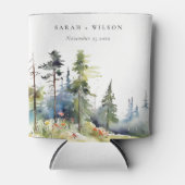 Chic Waterverf Pine Forest Landscape Wedding Blikjeskoeler (Voorkant)