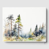 Chic Waterverf Pine Forest Landscape Wedding Gastenboek (Achterkant)