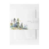 Chic Waterverf Pine Forest Landscape Wedding Uitnodigingen Wikkel (Voorkant Voorbeeld)