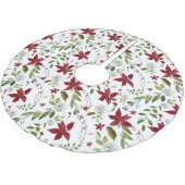 Chic Waterverf Poinsettia Floral Pattern Kerstboom Rok (Gekanteld)
