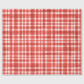 Chic Waterverf Red Plaid patroon Cadeaupapier (Vlak)