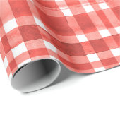 Chic Waterverf Red Plaid patroon Cadeaupapier (Rol Hoek)