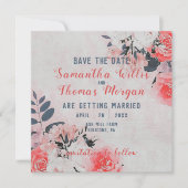 Chic Waterverf roze beige Cream Floral Bouquet Save The Date (Voorkant)