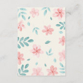 Chic Waterverf Roze Bloemen Detail Behuizing Kaart (Achterkant)