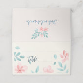Chic Waterverf Roze bruiloft Decor Plaats Kaart Plaatskaartje (Buitenkant ongevouwen)