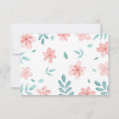 Chic Waterverf Roze Huwelijksuitnodiging RSVP Kaar (Achterkant)