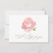 Chic Waterverf Roze Roos Cadeaubewijs Kaart (Voorkant)