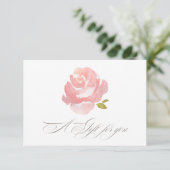 Chic Waterverf Roze Roos Cadeaubewijs Kaart (Staand voorkant)