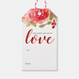 Chic Waterverf Rozen LIEFDE Valentijnsdag Cadeaulabel