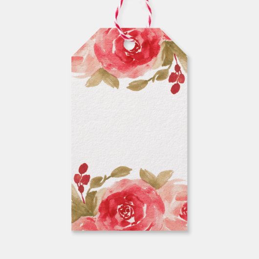 Chic Waterverf Rozen LIEFDE Valentijnsdag Cadeaulabel (Achterkant)