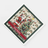Chic Waterverf Santa Claus Napkins Servet (Hoek)