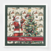 Chic Waterverf Santa Claus Napkins Servet (Voorkant)