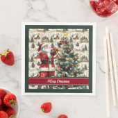 Chic Waterverf Santa Claus Napkins Servet (Insitu)