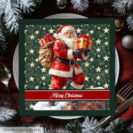 Chic  Waterverf Santa Claus Napkins Servet