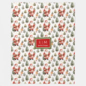 Chic waterverf Santa Claus rood groen vakantie Fleece Deken (Voorkant)