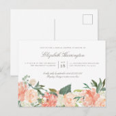 Chic Waterverf Spring Floral Vrijgezellenfeest Uitnodiging Briefkaart (Voorkant / Achterkant)