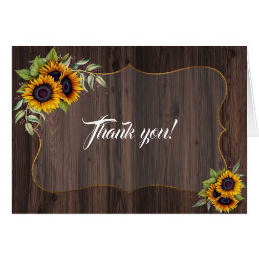 Chic Waterverf Sunflower Wood Weddenschap (Voorkant Horizontaal)