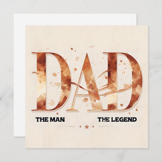 Chic Waterverf Vaders Dag Kaart (Voorkant / Achterkant)
