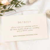 Chic, Waterverf van Cream Wedding Website / Detail Informatiekaartje