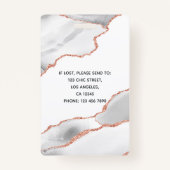 Chic Waterverf White en Roos Gold Agate Business Badge (Achterkant)