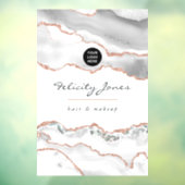 Chic Waterverf White en Roos Gold Agate Business Raamsticker (Vel 3)