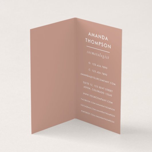 Chic Waterverf White en Roos Gold Agate Visitekaartje (Binnen)