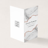 Chic Waterverf White en Roos Gold Agate Visitekaartje (Buitenkant)