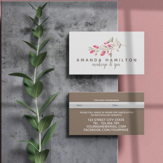 Chic Waterverf wild beadow roze flow Appointment Afsprakenkaartje