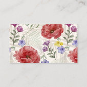 Chic Waterverf Wildflower Beige Wedding Informatiekaartje (Achterkant)