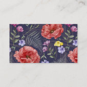 Chic Waterverf Wildflower Paars Wedding Details Informatiekaartje (Achterkant)