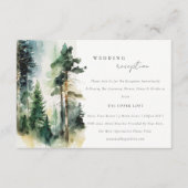 Chic Waterverf Woodland Forest Wedding Reception Informatiekaartje (Voorkant)