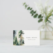 Chic Waterverf Woodland Forest Wedding Website Informatiekaartje (Staand voorkant)