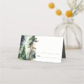 Chic Waterverf Woodland Forest Wedding Website Plaatskaartje (Achterkant)