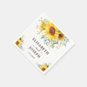Chic Waterverf Zonnebloem Tuin Greenery Wedding Servet (Hoek)