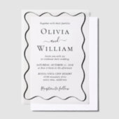 Chic Wavy Lijst bruiloft Vellum Uitnodigingen (Offset)