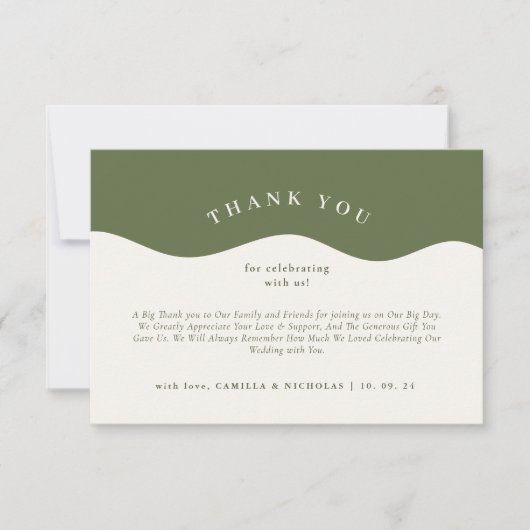 Chic Wavy Patroon Wedding Dank u kaart (Voorkant)