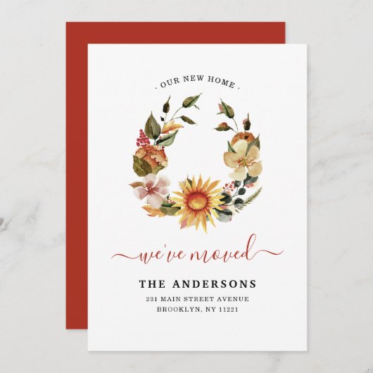 Chic We hebben de Herfst van de herfst Floral Wrea Aankondiging (Voorkant / Achterkant)