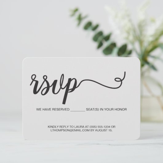 Chic We hebben gereserveerde zitplaatsen voor u Sj Informatiekaartje (Staand voorkant)