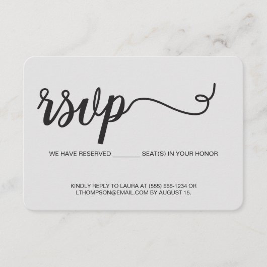 Chic We hebben gereserveerde zitplaatsen voor u Sj Informatiekaartje (Voorkant)