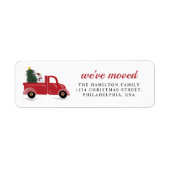 Chic We hebben Red Truck Kerstboom Snow Man verpla Etiket (Voorkant)