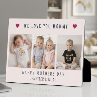 Chic We Love You Mam 3 Foto Collage Blush Roze Fotoplaat