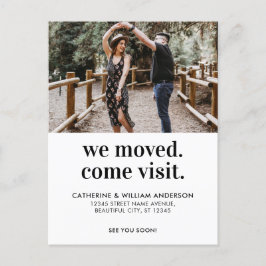 Chic we moved come Visite Photo Typography Moving Aankondigingskaart