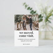 Chic we moved come Visite Photo Typography Moving Aankondigingskaart (Staand voorkant)