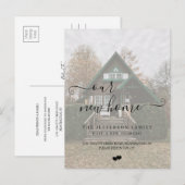 Chic We Zijn Verhuisd Nep Vellum Effect Foto Verhu Aankondigingskaart (Voorkant / Achterkant)