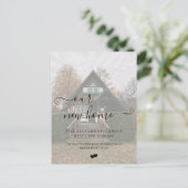 Chic We Zijn Verhuisd Nep Vellum Effect Foto Verhu Aankondigingskaart (Staand voorkant)