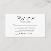 Chic Wedding Black White RSVP-kaart Informatiekaartje (Voorkant)