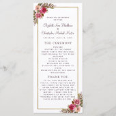 Chic Wedding Ceremony Program Waterverf Paars Programmakaart (Voorkant)