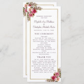 Chic Wedding Ceremony Program Waterverf Paars Programmakaart (Voorkant / Achterkant)