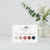 Chic Wedding Color Palette Attire Dress Code Kaart (Staand voorkant)