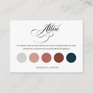 Chic Wedding Color Palette Attire Dress Code Kaart